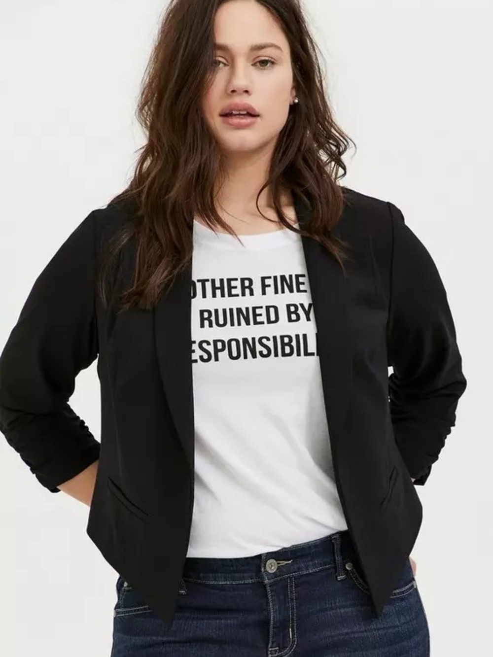 Torrid Black Cropped Blazer Jacket